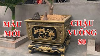 Khuôn chậu vuông 80cm chân rời hoa văn Tùng Cúc Trúc Mai - Khuôn chậu Sơn Cương
