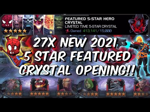 27x NEW 5 Star Featured Crystal Opening 2021 - 400,000 5 Star Shards! - Marvel Contest of Champions