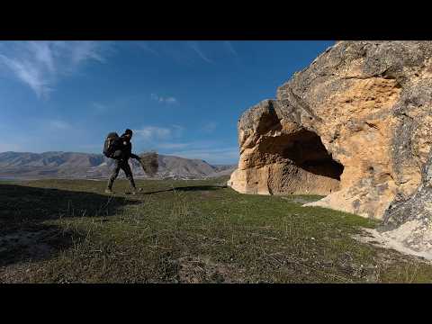 Epic Bushcraft Cave Shelter at the Top | Unforgettable Winter Camp | Weeping Cave!