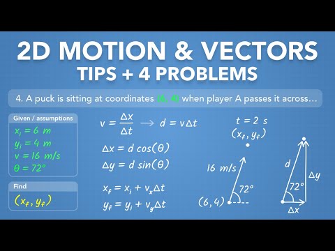 2D Motion & Vectors - Tips and 4 Example Problems | Physics - Kinematics