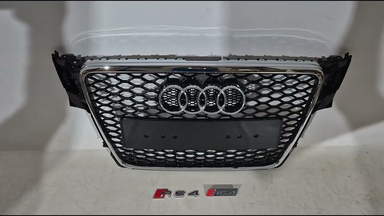 Передняя решетка радиатора RS-Style V-2 (2007-2011, черная с хромом) Video 1