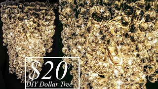 DIY 3 Tier Chandelier Light with Dollar Tree Materials - Glam Decor