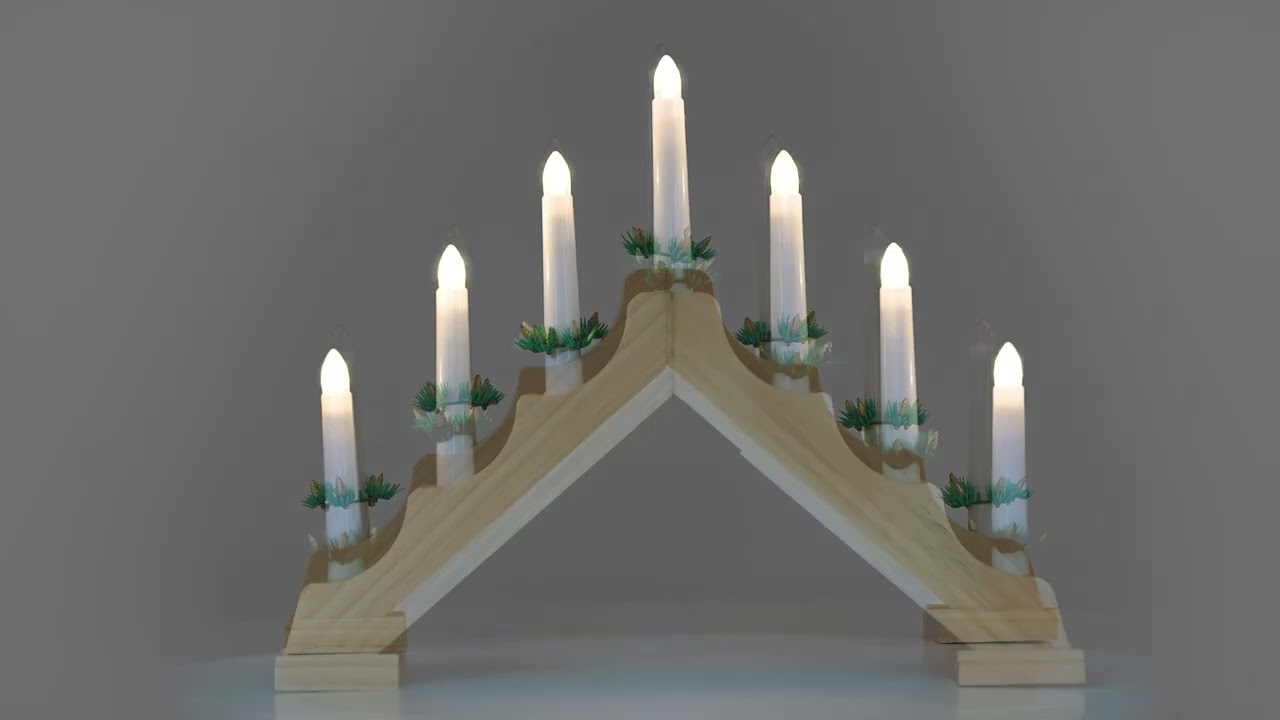 Wooden Candle Bridge With 7 Led Lights