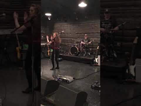 Mags tap dances while trading off rhythms with the drums. [snippet]