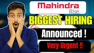 Finally Mahindra Biggest Hiring Announced ! OFF Campus Drive For 2026 Batch | Fresher Jobs