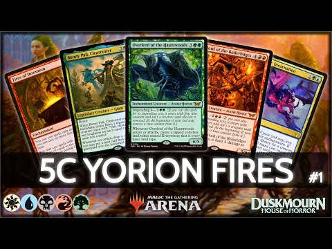 ⚪🔵⚫🔴🟢 5C Yorion Fires, 57% Win Rate, part 1 | MTG Arena | Explorer | BO3 | Duskmourn