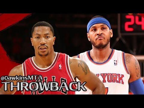 Derrick Rose vs Carmelo Anthony Full Highlights 2012.04.08 Bulls at Knicks - 43 For Melo, Clutch!