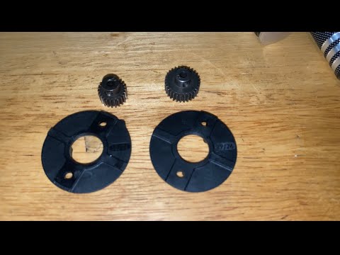 Traxxas Drag Slash 28 pinion gear upgrade install for faster top speed. No voice audio