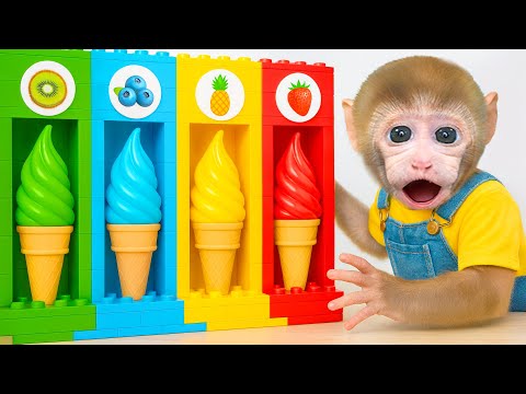 Mono BeBe disfruta de deliciosos helados de muchos colores y se baña en la piscina! | MONO BEBE ESP