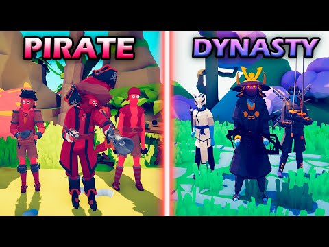 PIRATE TEAM vs DYNASTY TEAM - Totally Accurate Battle Simulator TABS