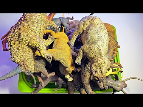 Prehistoric Animals Collection - Woolly Mammoth, Megacerops, Moropus, Smilodon, Sarcosuchus