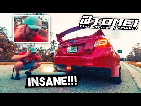 TOMEI Ti Subaru Wrx STi: Insane POPS and FLAMES! *Lost Hearing*