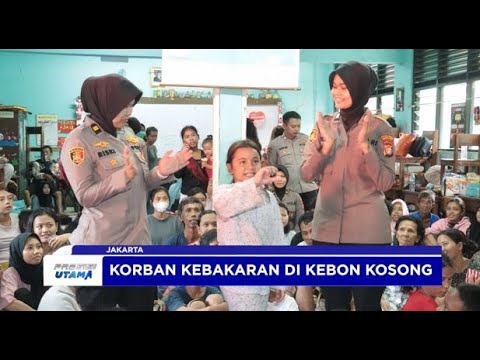 POLRES METRO JAKARTA PUSAT BERI TRAUMA HEALING KE ANAK ANAK KORBAN KEBAKARAN DI KEMAYORAN