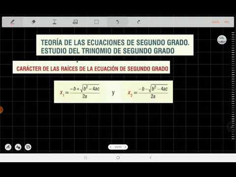 Carácter de las raíces de la ecuación de segundo grado