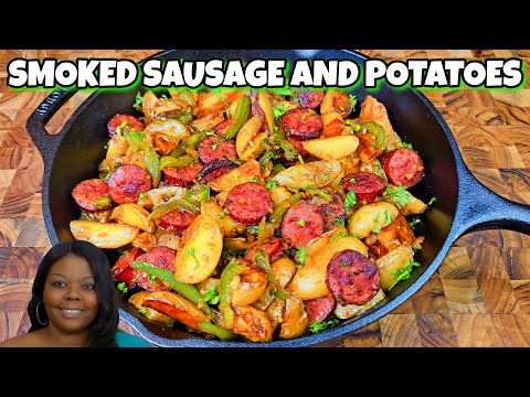 The BEST SAVORY SMOKED SAUSAGE AND POTATO SKILLET: Quick And Easy Recipe!