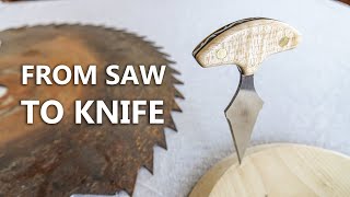 I Made a Push Dagger From Saw Blade And Firewood