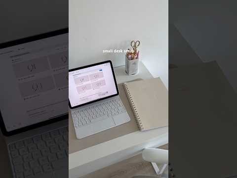 small desk setup 👩🏼‍💻 #ikeamicke #ipadmagickeyboard #beigeaesthetic #desksetup