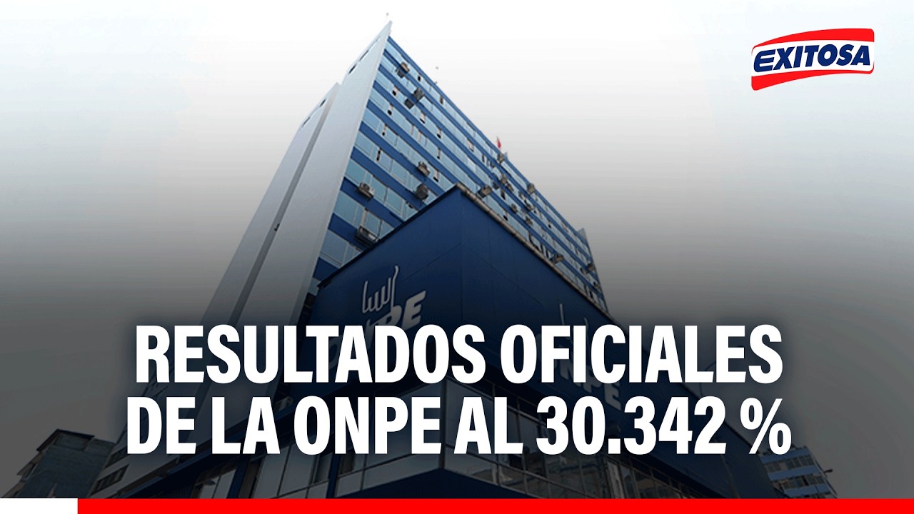 🔴🔵 Resultados oficiales de la ONPE al 30.342 %