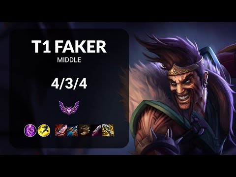 T1 Faker Draven vs Lucian MIDDLE - KR  Patch 14.15