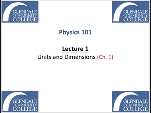 Phys 101 - Lecture 1 - Units and Dimensions