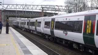 preview picture of video 'Class 387 New Thameslink Units at Stafford 20 February 2015'