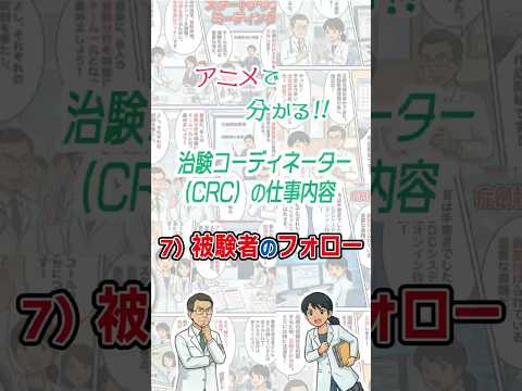 アニメで分かる！！治験コーディネーター（CRC）の仕事内容　7）被験者のフォロー