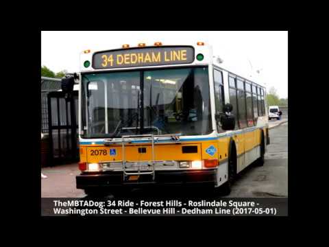 TheMBTADog: MBTA Bus 34 Ride - FOREST HILLS to DEDHAM LINE via WASHINGTON STREET [NABI CNG 2078]