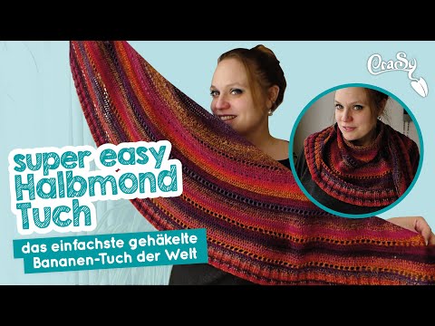 Das einfachste gehäkelte Halbmond - Tuch der Welt #easy #häkeln #HäkelnfürAnfänger