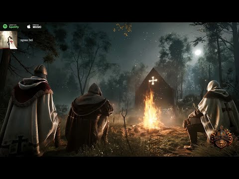 Gregorian Chants 432Hz -  Campfire Forest Ambience - 24/7 Sleep music