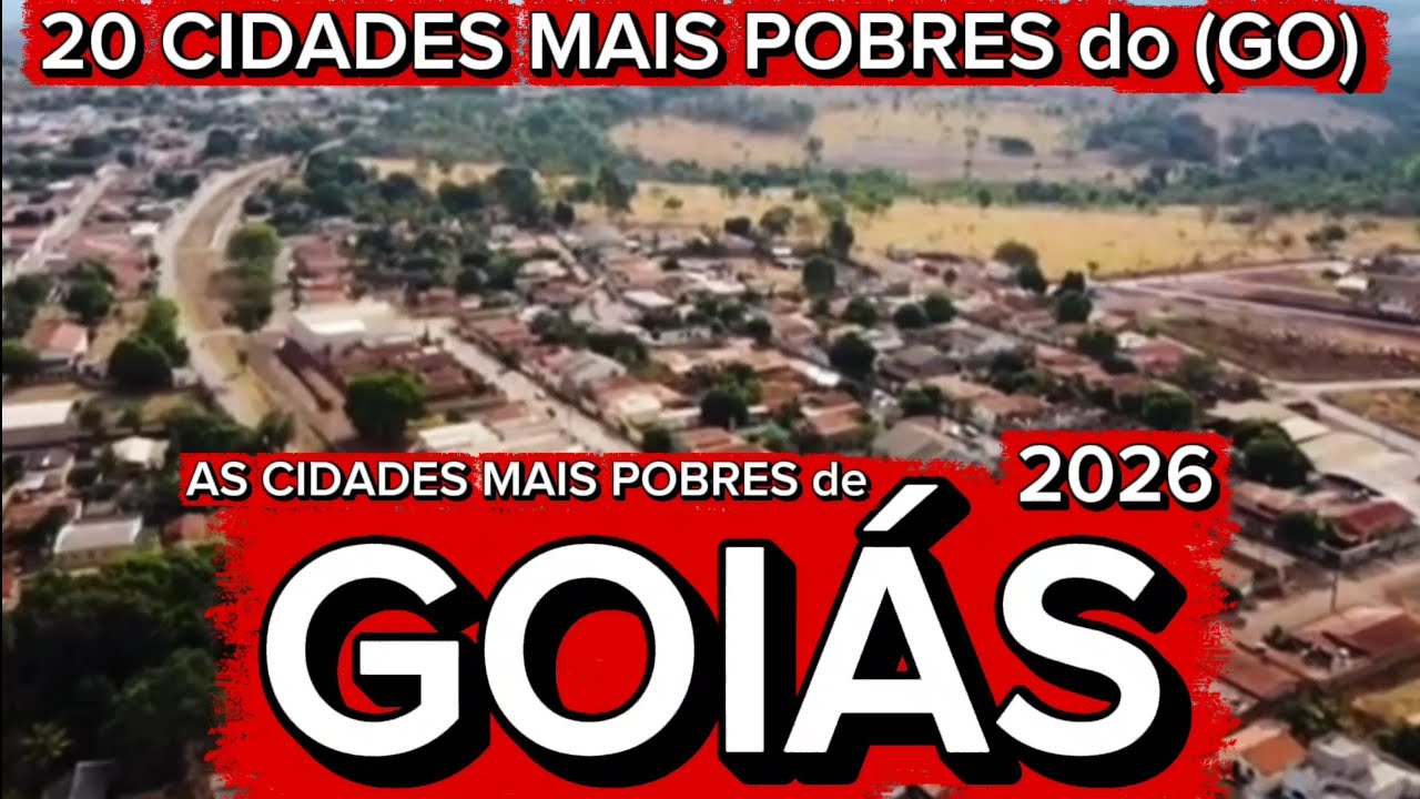 20 CIDADES MAIS POBRES de GOIÁS 2026 [Ranking Atualizado]