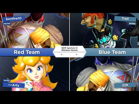 NE Melee Spartan 3 - bonfire10/Arty (Red) vs. Trail/22K (Blue) - SSBM Doubles WSF