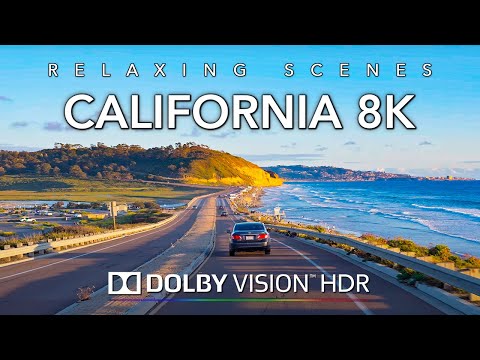 Driving Southern California San Diego Coast in 8K Dolby Vision HDR - Oceanside to Pacific Beach