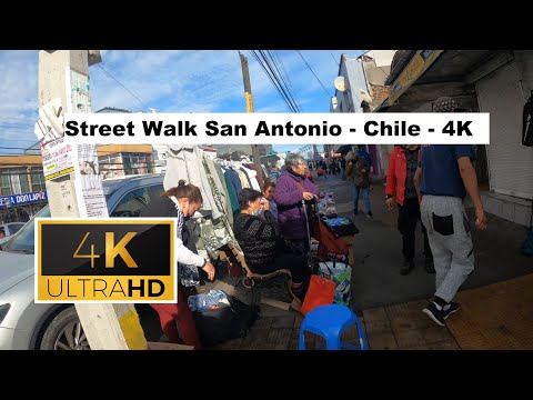 🇨🇱 Street Walk San Antonio - Chile - 4K
