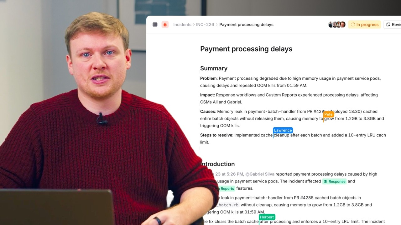 incident.io product showcase: Post-mortems