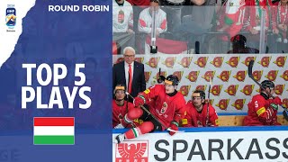 Хоккей Top 5 plays on Day 3: Hungary | 2024 #MensWorlds Division 1A