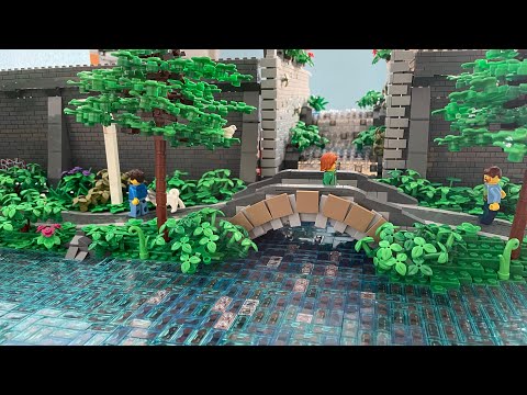 Bachlauf mit Wasserfall  mündet in den Fluss | Folge 138 |  LEGO® Klemmbaustein Stadt Baustein