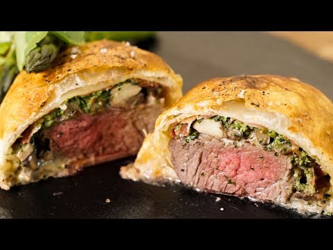 Personal Beef Wellingtons with a Watercress and Pate...