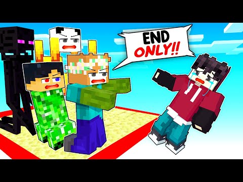 Wetz - LOCKED on ONE CHUNK END as MOBS in Minecraft!