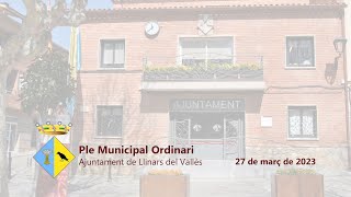 Ple ordinari del dia 27 de març de 2023