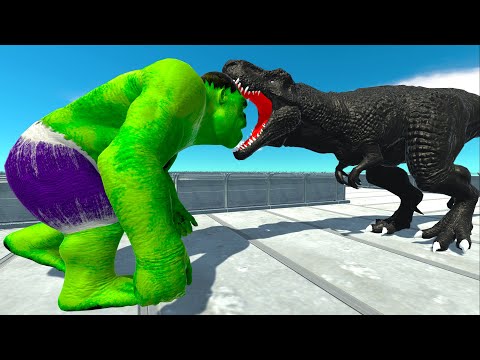 DARK T-REX vs HULK GORO DEATH RUN - Animal Revolt Battle Simulator