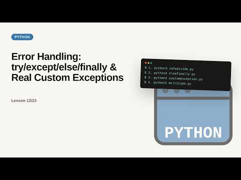 Python Web Development Basic Series Error Handling Tryexceptelsefinally Real Custom Excepti