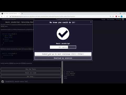 Basic Javascript Returning Boolean Values From Functions 78111 Learn Freecodecamp