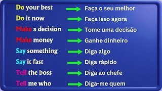 Se Você Conseguir Fazer Frases com "Do", "Make", "Say", Vai Estar Avançando no Inglês 💬 #inglêsfácil