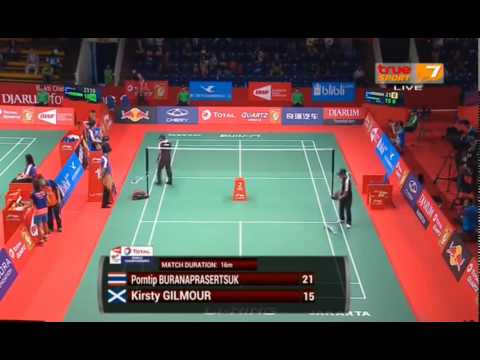 2015 TOTAL BWF World Championships R64 WS Porntip vs Kirsty GILMOUR True Sport 7