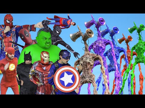 Superheroes VS Green Siren Head VS Red Siren Head VS Blue Siren Head VS Purple Siren Head