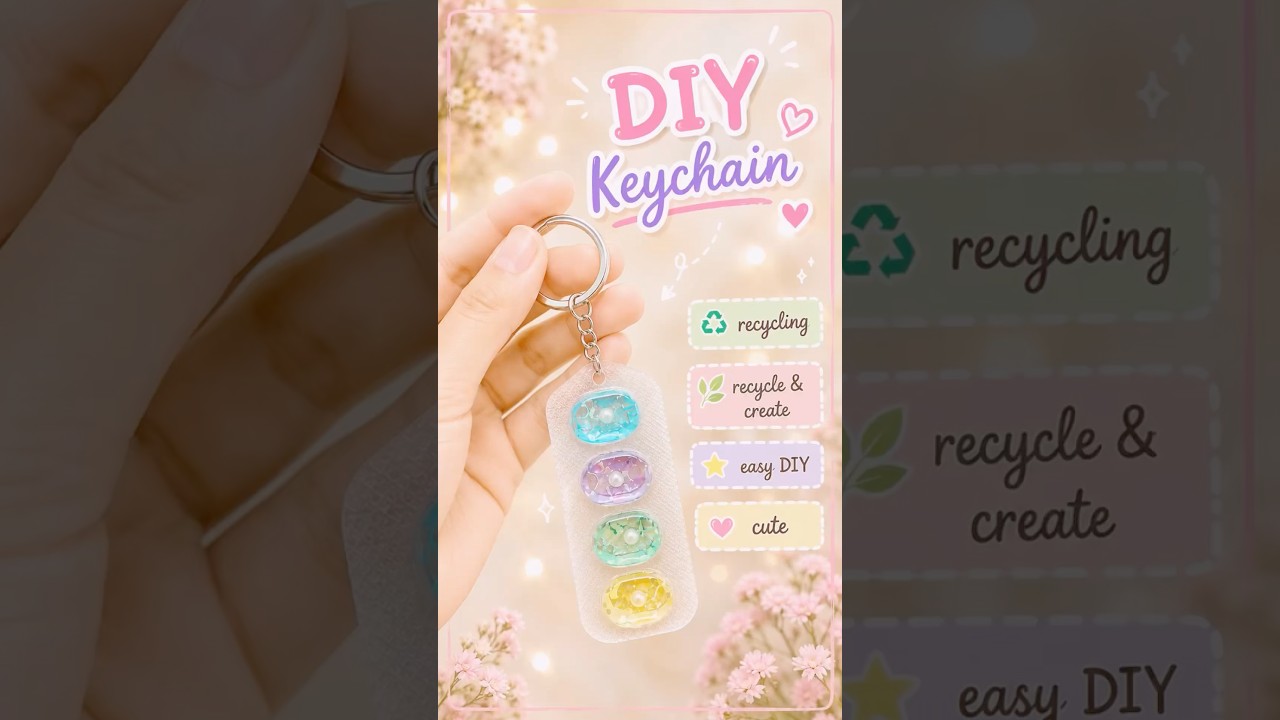 🫪Don’t Throw Medicine Packs! 😍 Make This Cute DIY Keychain ♻️|It’s me Hana#shorts