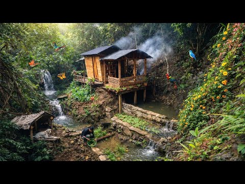 550 Days Caring for Fish Ponds and Vegetables, Harvesting, and Cooking in the Rain