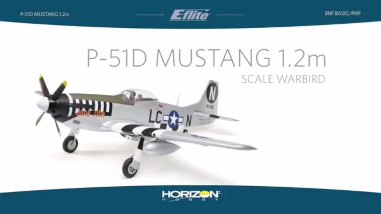 P-51D Mustang 1.2m SAFE Select BNF Basic