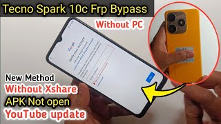 Tecno Spark 10c Frp Bypass Android 12 | Without X-Share Apps Not Open | New Method NO PC