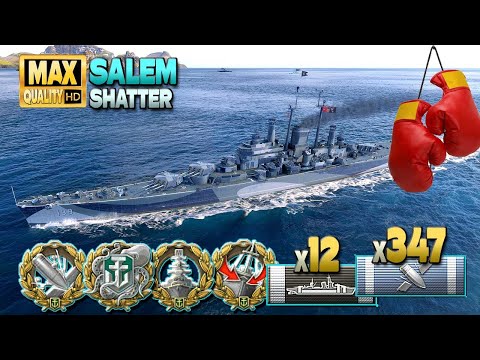 Cruiser Salem: Offensive play on map Shatter [NOCAP] - World of Warships